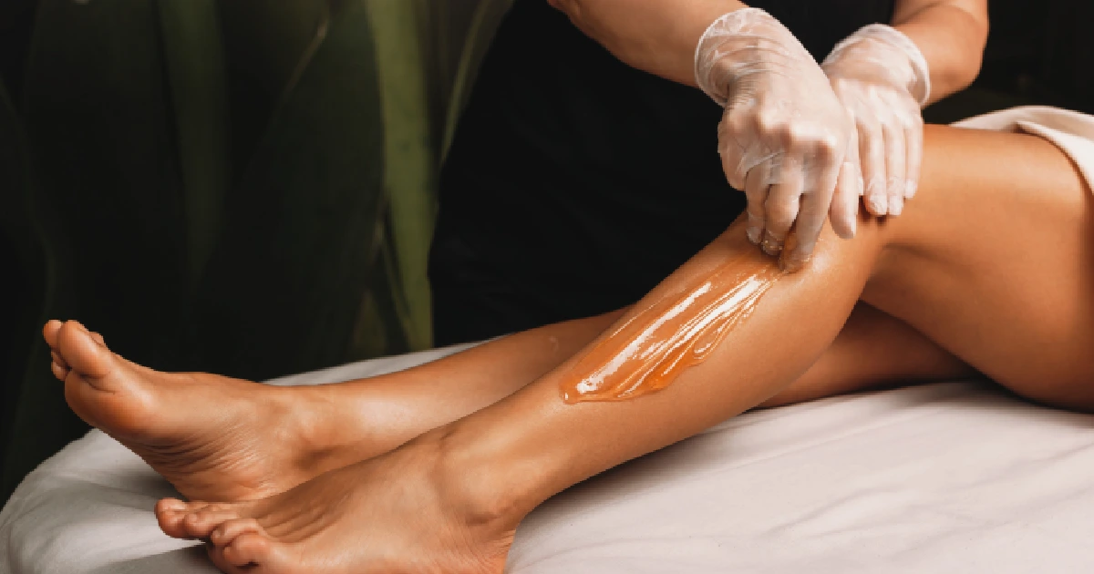 A woman receives a professional leg Waxing in Martinsville, VA